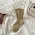 Damen Winter warme Frottee Mittelsocken kuschelig dicke Rippstrick Freizeitsocken Mode Artikel - Getrocknetes Grasgrün