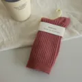 Femmes mignonnes chaussettes mi-hautes côtelées couleur bonbon style japonais mode loisir - Rose Poudré