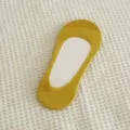 Chaussettes invisibles fines jaunes pour femmes, été anti-dérapant silicone respirant bas. - Taille unique / Curcuma