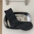 Chaussettes epaisses hiver homme bouclettes gris fonce confortables chaudes longues - Taille unique / Gris