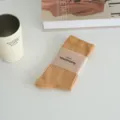 Solid color slouch socks for women, comfortable casual mid-tube cotton socks for daily wear. - One Size (Loose Socks without Banding) / Melon Orange