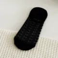 Femmes chaussettes bateau invisibles maille noire chaussettes basses ete respirantes - Noir