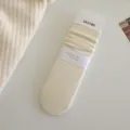 Chaussettes slouch côtelées douillettes pour femmes, chaussettes en coton pour automne hiver. - Taille unique / Blanc Crème