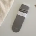 Automne hiver femmes solide couleur côtelé slouch chaussettes gris japonais mi tube chaussettes coton - Taille unique / Gris clair