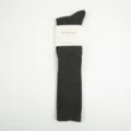 Calcetines largos acanalados gris oscuro, calcetines altos de algodón liso. - Talla única / Gris oscuro