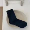 Chaussettes bouclettes d'hiver épaisses pour homme en bleu marine, design long et chaud au quotidien. - Taille unique / Bleu Marine