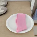 Pink ribbed mid tube socks for women and men, casual cotton candy color socks variant. - One Size / Sakura Pink