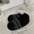 Chaussettes courtes femmes noir rayé taille basse mince respirant été mode style design - Taille unique / Noir