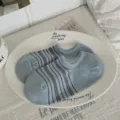 Light blue striped short socks, thin low cut invisible summer women socks comfortable fit. - One Size / Blue