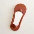 Women invisible ice silk shallow cut low top summer boat socks anti-slip thin solid color - One Size / Orange Red