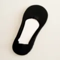 Women black invisible boat sock, thin summer low cut socks, anti-slip comfort soft daily wear. - One Size / Black