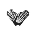 Gants noirs squelette Halloween, accessoires de déguisement effrayants pour fête. - Taille unique / Blanc