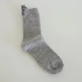 Chaussettes mi-mollet en cachemire beige avec élégante étiquette imprimée léopard. - Taille unique / Gris