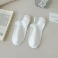 Chaussettes courtes blanches pour femmes, coton peigné respirant chaussettes invisibles. - Taille unique / Blanc