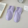 Light purple low-cut ankle socks for women, spring and summer thin breathable cotton everyday wear - One Size / Light Purple