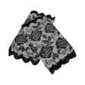Femme gants court en dentelle noire sans doigts gants floraux pour mariage fete conduite protection - Taille unique / Noir