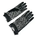 Gants en dentelle maille léopard noir avec volants, gants élégants de protection solaire. - Taille unique (emballage sur carte) / Noir