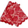 Femmes gants en dentelle rouge sans doigts courts gants de protection solaire floraux - Taille unique / Rouge