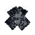 Femme Gants Noirs en Dentelle Sans Doigts Courts Poignet Mariage Soirée Mariée - Taille unique / Noir