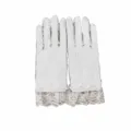 Gants courts en dentelle blanche design floral élégant parfait pour fête mariage opéra accessoires costume - Taille unique / Dentelle florale / Blanc