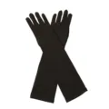 Gants longs extensibles en soie de lait unie pour soirée, accessoire de costume noir élégant. - 43cm / Noir