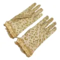 Gants en dentelle à motif léopard pour l'été avec volants, protection solaire élégante. - Taille unique (emballage sur carte) / Kaki