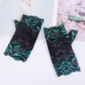 Gants d'ete courts en dentelle sans doigts noirs verts respirants pour cyclisme protection - Taille unique / Vert
