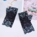 Gants court en dentelle d'été protection solaire sans doigts respirants minces élégants - Taille unique / Bleu ciel