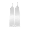 White satin long finger loop gloves for 1920s party wedding bridal costume wear. - White