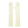 Women sun protection arm sleeves long fingerless mesh gloves summer outdoor UV proof cooling - Yellow