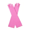 Rosa Lange Fingerlose Milchseide Handschuhe Dehnbare Party Performance Kostüm Zubehör - 43cm / Rosa