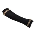 Gants de bras noirs style punk en resille sans doigts pour fete de costume cosplay vue principale. - Noir