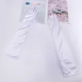 Gants longs blancs en satin pour femme avec franges pour spectacles de scène et fêtes élégantes. - Taille unique / Blanc