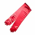 Gants longs en satin rouge 38cm gants de opera en spandex pour mariage fete soiree - Taille unique / Rouge