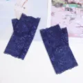 Deep blue short lace sun protection half finger gloves, breathable and ultra-thin design. - One Size / Rose 6