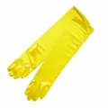 Yellow satin long gloves 38cm stretch evening party wedding opera performance costume accessories - One Size / Yellow