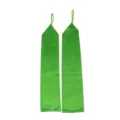 Long green satin opera gloves with finger loop for 1920s costume party bridal wedding. - Green