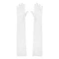 Gants longs blancs élégants pour femmes, parfaits pour les soirées, mariages et événements formels. - Style Respirant en Maille 53cm / Blanc