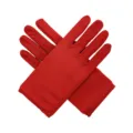 Gants extensibles rouges courts de fête festival costume gants tissu lisse accessoire mode. - Rouge
