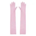 Gants d'opéra extra longs et transparents roses en résille pour fête de soirée élégante - Style Respirant en Maille 53cm / Rose