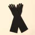 Gants d'opera extra longs noirs pour femmes, gants de soiree elastiques elegants et chic. - Taille unique / Noir