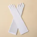 Femmes gants longs blancs opéra élégante soirée fête vintage performance costume accessoires - Taille unique / Blanc