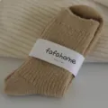 Calzini slouch in lana da donna invernali accoglienti calze a costine lavorate a maglia - Taglia unica / Giallo Caldo