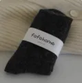Calzini in lana morbida da donna, invernali spessi e caldi, grigio scuro, stile slouch comodi. - Taglia unica / Grigio nero