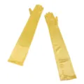 Women long yellow satin gloves stretchy opera evening party cosplay costume accessories new - Yellow