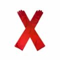 50cm gants longs en satin rouge élégants robe de soirée opéra mariage fête performance accessoires - Rouge