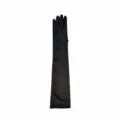 Gants en satin longs de 50cm Gants noirs de soiree de mariage de bal de fin d'annee - Noir