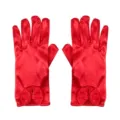 Gants en satin rouge avec nœud, gants de soirée longueur poignet pour accessoires de fête de mariage. - Taille unique / Rouge