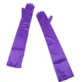 Purple long satin gloves for women, elegant opera gloves for evening party and cosplay. - Purple