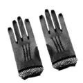 Gants de pêche en résille noire pour femmes, gants de fête sexy en maille à trois bandes. - Taille unique / Noir